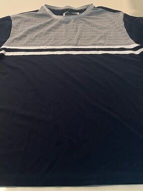 Marc Asher - Men's Short Sleeve Crew Neck T-Shirt in Navy and White